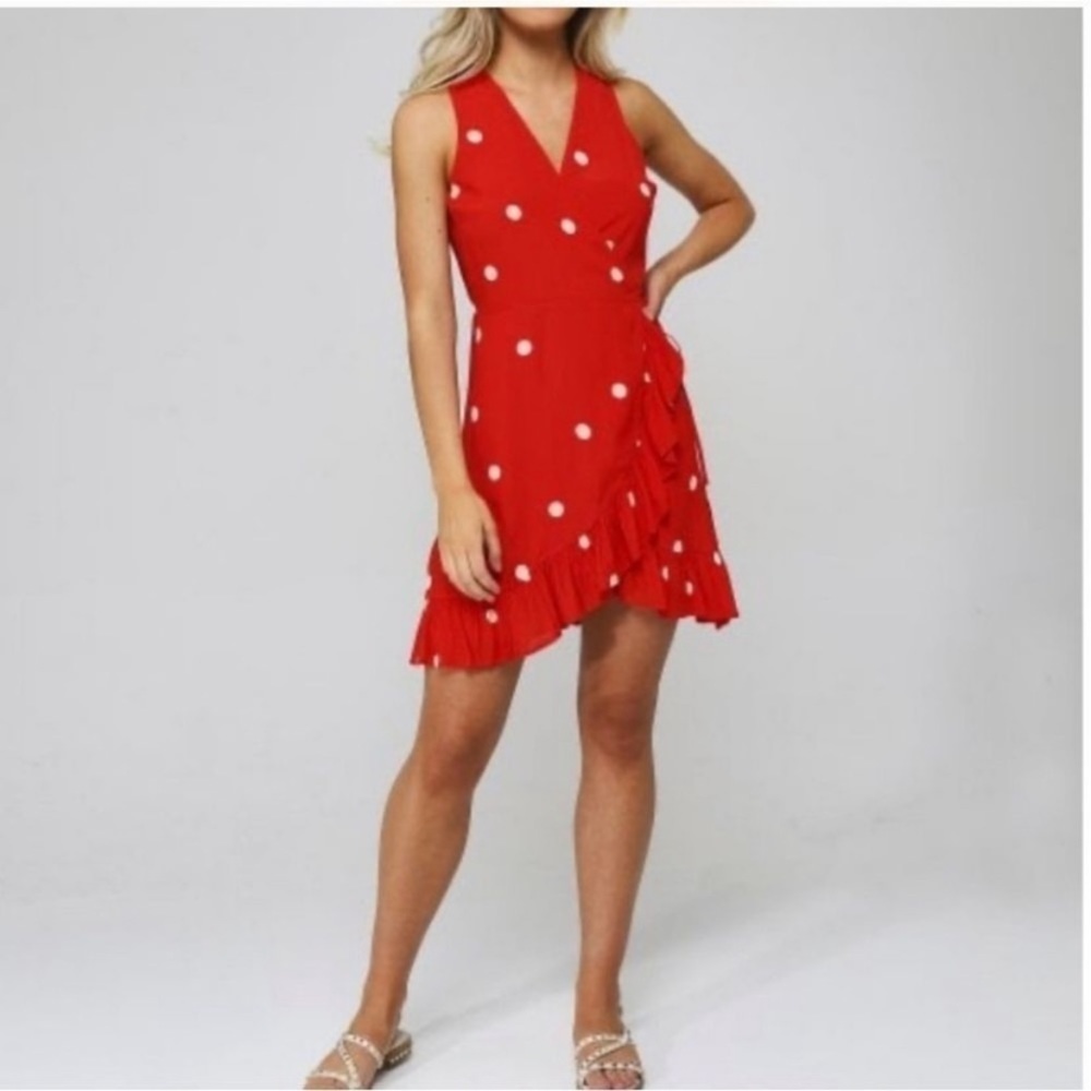 Rails Madison Polka Dot Patterned Chiffon Wrap Dr… - image 3